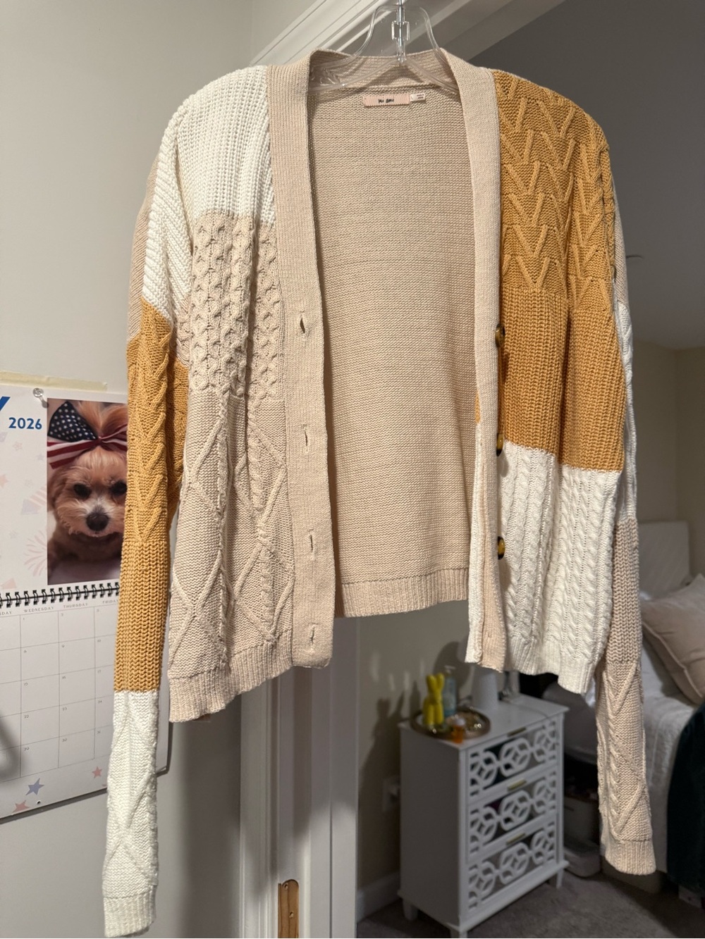 Colorblock knit cardigan